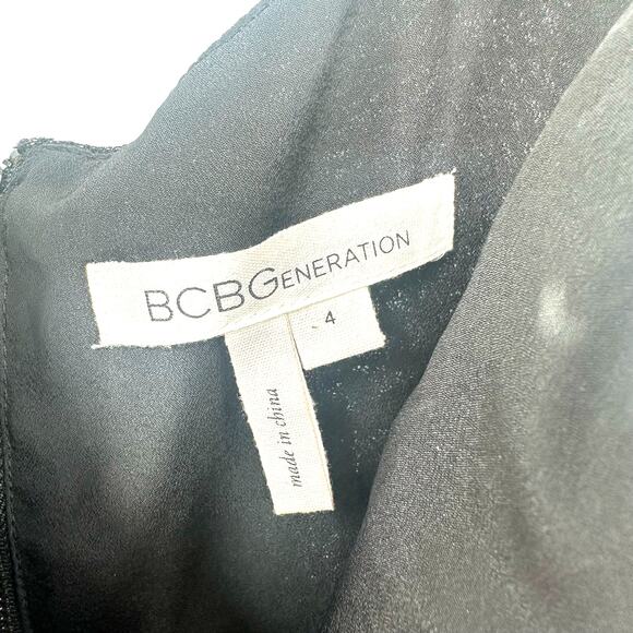 BCBGeneration Size 4 Dress Black & White Stripe Sleeveless Thick Strap A Line - Picture 4 of 4